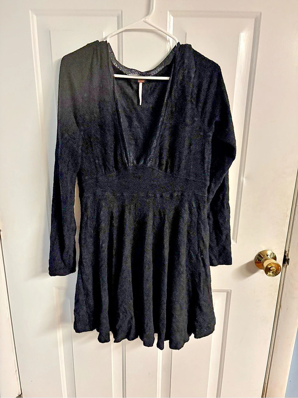 Free People Black "All Yours" Mini Dress - Size Large (See Measurements) it is s
